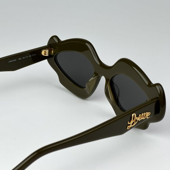Loewe LW40109U 96A BRAND NEW Sunglasses Khaky Smoke Geometric Unisex - Picture 9 of 11